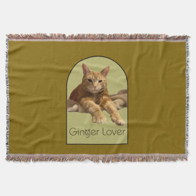 Ginger Lover Yellow Brown Throw Blanket Decke (Vorderseite)