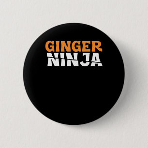 Ginger Ninja Redheads Red Hair Redhead Freckles Gi Button