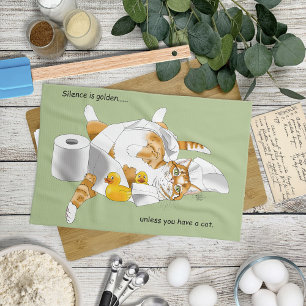 Ginger Orange Cat Funny Toilet Paper Geschirrtuch