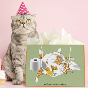 Ginger Orange Cat Funny Toilet Paper Große Geschenktüte