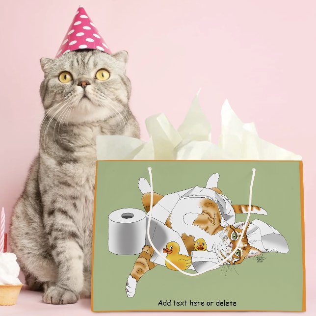 Ginger Orange Cat Funny Toilet Paper Große Geschenktüte (Von Creator hochgeladen)