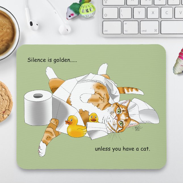 Ginger Orange Cat Funny Toilet Paper Mousepad (Von Creator hochgeladen)