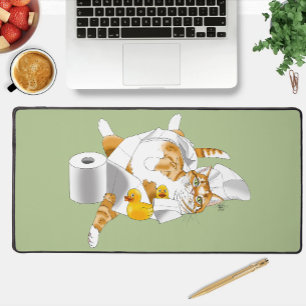 Ginger Orange Cat Funny Toilet Paper Schreibtischunterlage