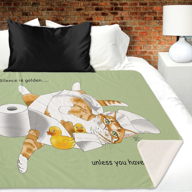 Ginger Orange Cat Funny Toilet Paper Sherpadecke (Von Creator hochgeladen)