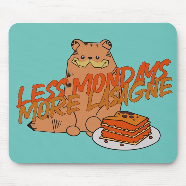 Ginger Persian cat lasagna Mousepad (Vorne)