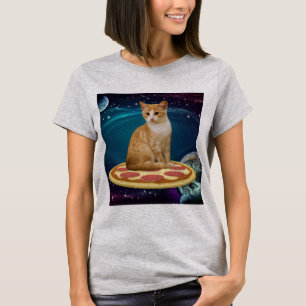 GINGER PIZZA KATZE IN SPACE lustige T - Shirt