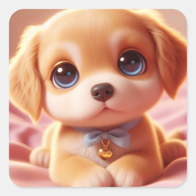 "Ginger" Quadratischer Aufkleber (Vorderseite)