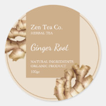 Ginger Root Herbal Tee Business Label