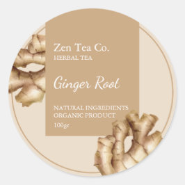 Ginger Root Herbal Tee Business Label Runder Aufkleber
