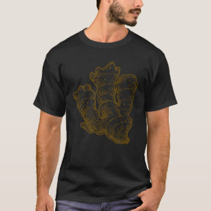 Ginger Root Pflanze Retro Vintage Kunst für Gärten T-Shirt