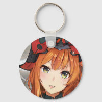Ginger Rothaarige Anime Mädchen grüne Augen schwar