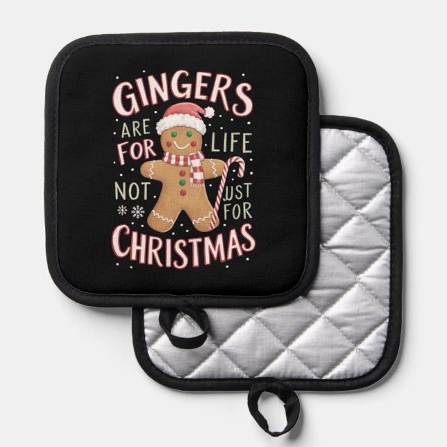 Ginger sind nicht nur für Weihnachtslustige fürs L Topflappen (Vorderseite/Rückseite)