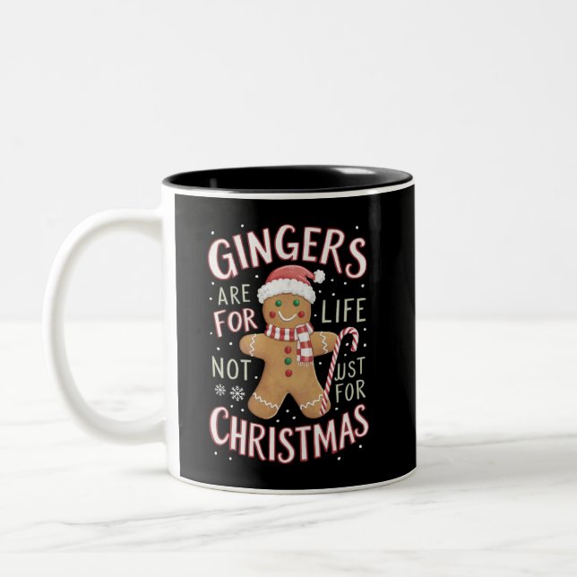 Ginger sind nicht nur für Weihnachtslustige fürs L Zweifarbige Tasse (Links)