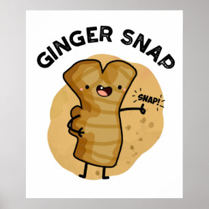 Ginger Snap Funny Food Herb Spice Pub Poster