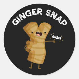 Ginger Snap Funny Food Kraut Gewürz Pub Dark BG Runder Aufkleber