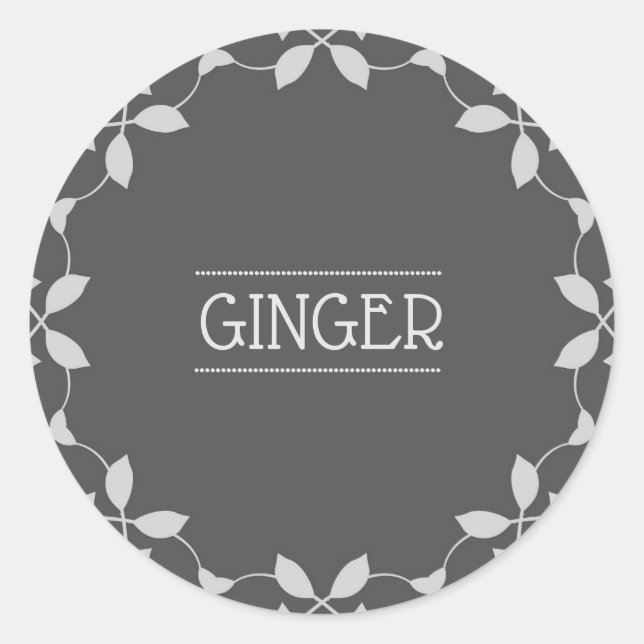Ginger Spice Jar Sticker Labels (Vorderseite)