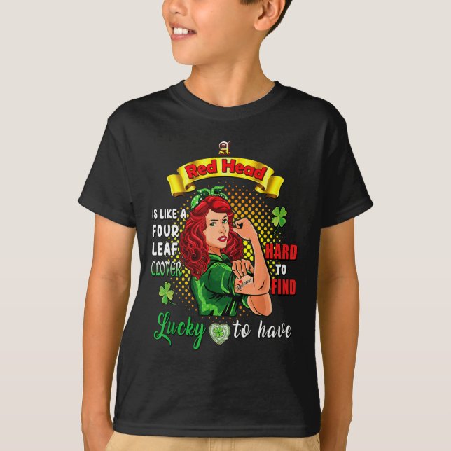 Ginger St Patrick Day Irish Women Lucky Redhead Sh T-Shirt (Vorderseite)