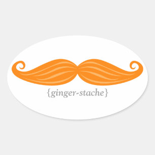 Ginger-Stache Ovaler Aufkleber