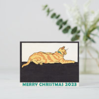 Ginger Striped Cat Frohe Weihnachten