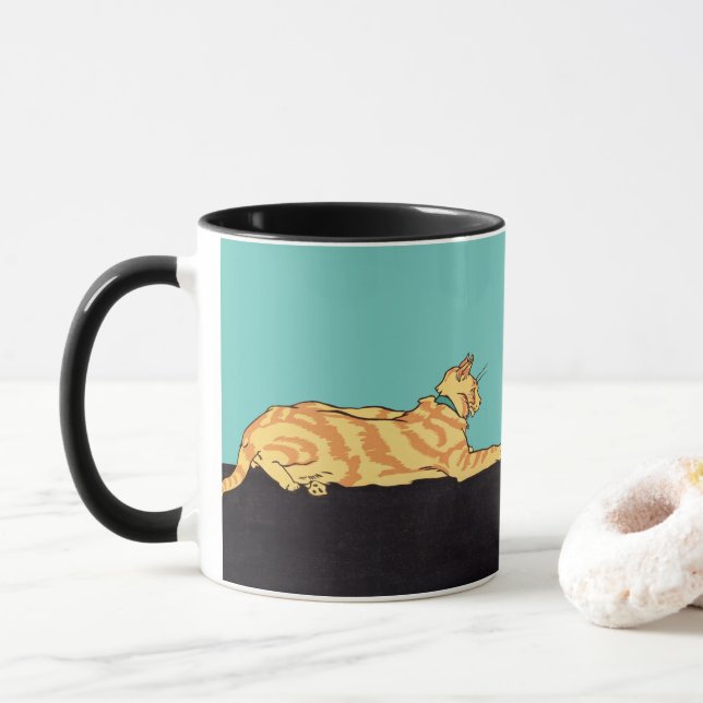 Ginger Striped Cat Tasse (Mit Donut)