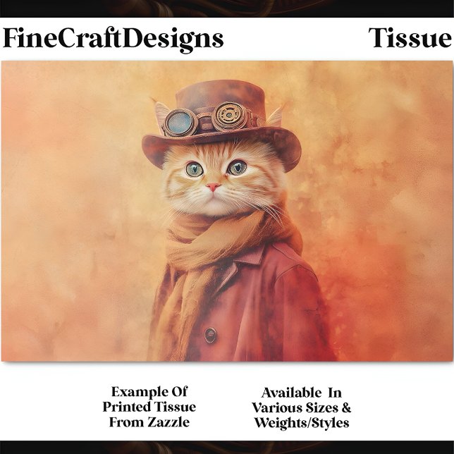 Ginger Tabby Cat, Extra Background DV7L Decoupage Seidenpapier (Von Creator hochgeladen)