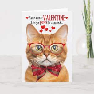 Ginger Tabby Cat Feline Spaß Valentinstag Feiertagskarte