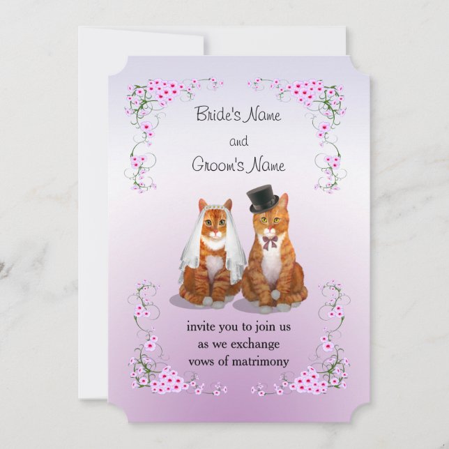 Ginger Tabby Cat Hochzeit Einladung (Vorderseite)