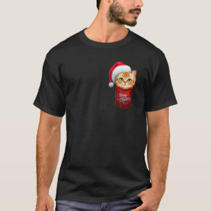 Ginger Tabby Cat in der Brust Pocket Weihnachts-T- T-Shirt