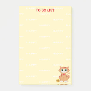 Ginger Tabby Kitty Cat Cartoon To Do List Post-it Klebezettel