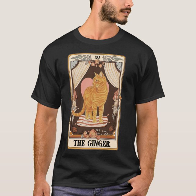 Ginger Tarot Card Ginger Tabby Cat Ginger Cat T-Shirt (Vorderseite)