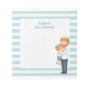 Ginger Vater & Son Hug Personalisiert Mitzvah Notizblock