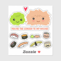 Ginger, Wasabi und Sushi Freunde Vinyl Sticker Set