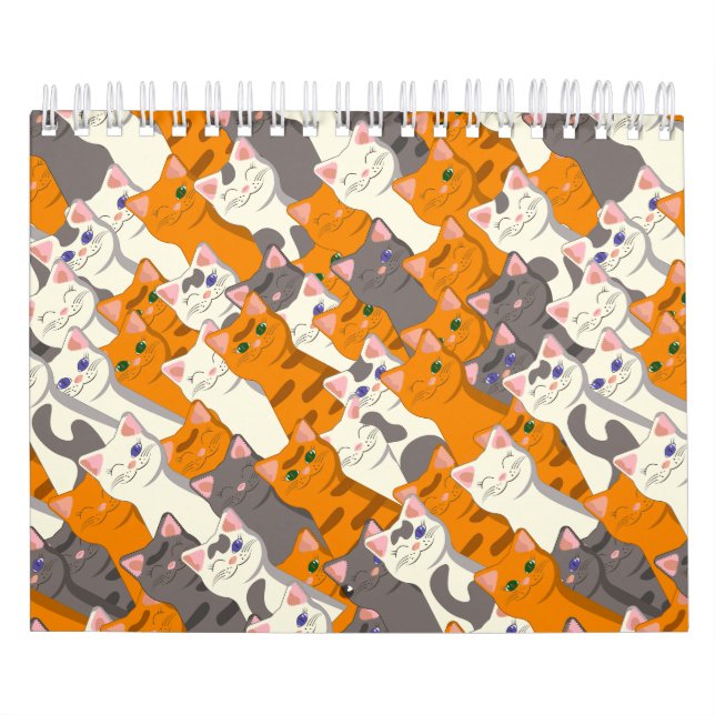 Ginger Weiße Katze Diagonalmuster Kalender (Titelbild)