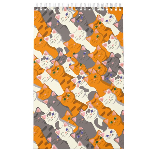 Ginger Weiße Katze Diagonalmuster Kalender (Titelbild)