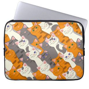Ginger Weiße Katze Diagonalmuster Laptopschutzhülle