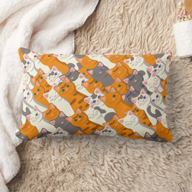 Ginger Weiße Katze Diagonalmuster Lendenkissen (Decke)