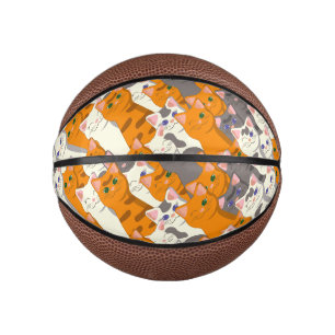 Ginger Weiße Katze Diagonalmuster Mini Basketball