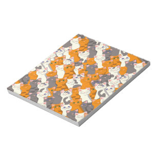 Ginger Weiße Katze Diagonalmuster Notizblock