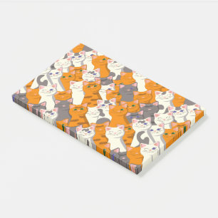 Ginger Weiße Katze Diagonalmuster Post-it Klebezettel