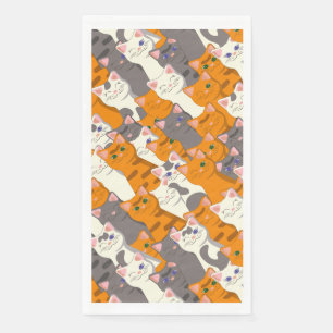Ginger Weiße Katze Diagonalmuster Serviette