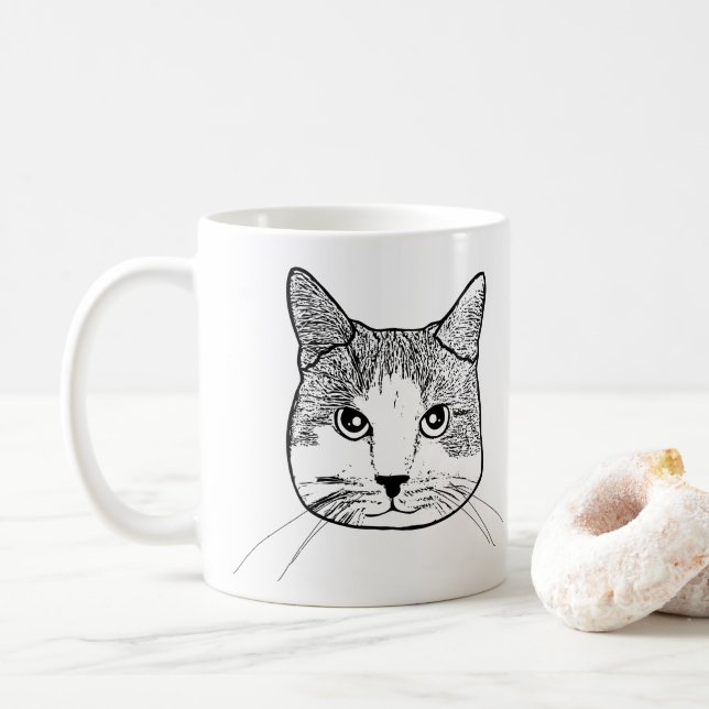 Ginger White Cat Personalisiert Kaffeetasse (Mit Donut)