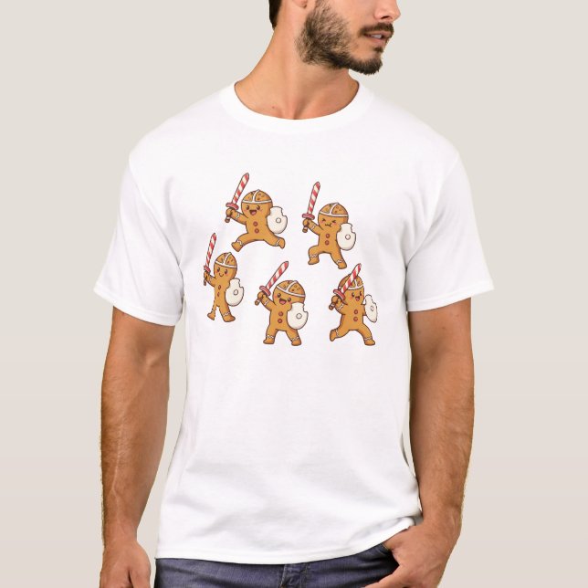 Gingerbread Battle Squad Funny Christmas Shirt (Vorderseite)