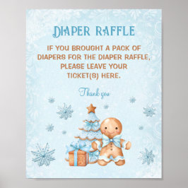 Gingerbread Blue Baby Duschkabine Windelwanne Raff Poster