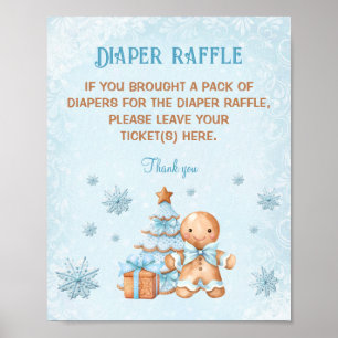 Gingerbread Blue Baby Duschkabine Windelwanne Raff Poster