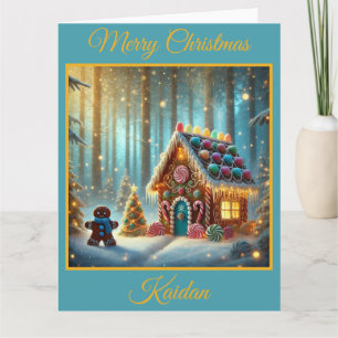 Gingerbread Boy and Gingerbread House Karte