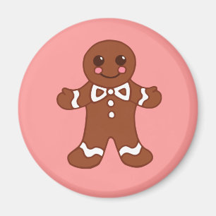 Gingerbread Boy Christmas Magnet