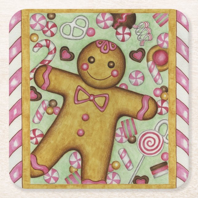 Gingerbread Boy Christmas Paper Untersetzer (Vorderseite)