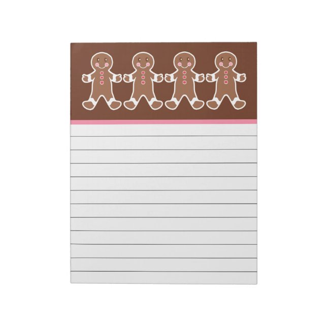 Gingerbread Boy Notepad Notizblock (Rotiert)
