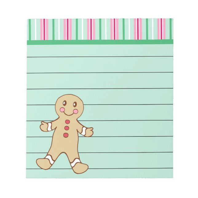 Gingerbread Boy Notepad Notizblock (Vorderseite)