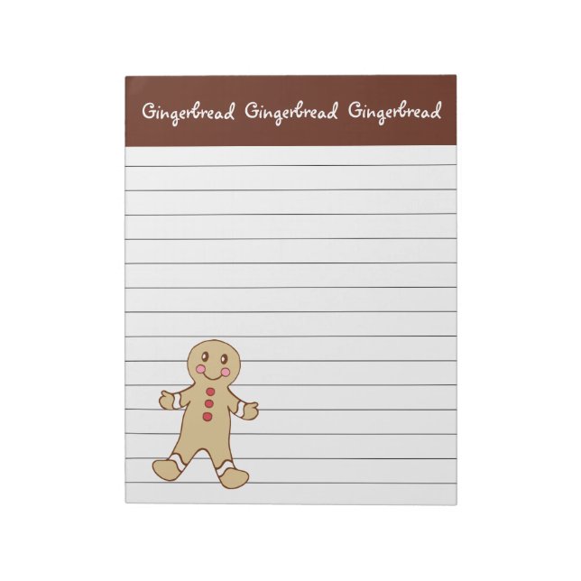 Gingerbread Boy Notepad Notizblock (Rotiert)